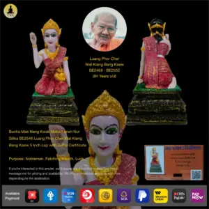 Bucha Mae Nang Kwak Maha Seneh Nur Silika BE2546 Luang Phor Cher Wat Klang Bang Kaew 5 Inch Lap with G-Pra Certificate