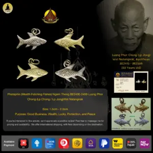 Phataphin (Wealth Fetching Fishes) Ngern Thong BE2490-2499 Luang Phor Chong Wat Natangnok