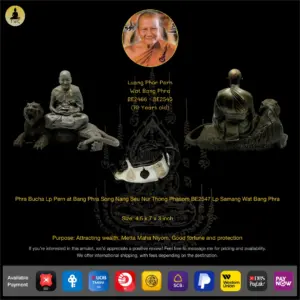 Phra Bucha Lp Pern Wat Bang Phra Song Nang Seu Nur Thong Daeng BE2547 Lp Samang Wat Bang Phra, Nakhon Pathom