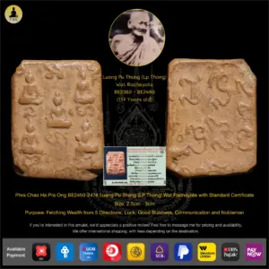 Phra Chao Ha Pra Ong Nur Phong Din BE2450-2476 Luang Pu Thong Wat Rachayota