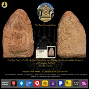 Phra Khun Paen Kru Pim Pim Na Klom (Round Face) 400 – 500 years Wat Bang Krang (Wat Bangkrang)