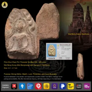 Phra Khun Paen Pim Thewada Yai BE2050 – 2100 (400 – 500 years)  Wat Bang Krang, Ayutthaya