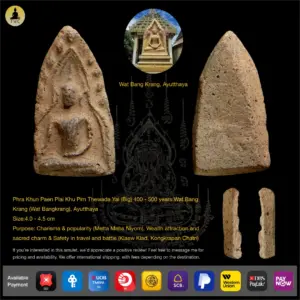 Phra Khun Paen Plai Khu Pim Thewada Yai (Big) 400 – 500 years Wat Bang Krang (Wat Bangkrang), Ayutthaya