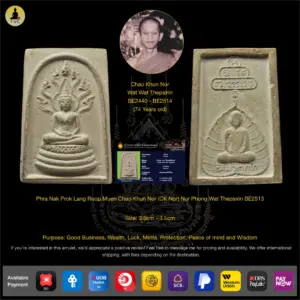 Phra Nak Prok Lang Roop Muen Chao Khun Nor BE2513 Wat Thepsirin