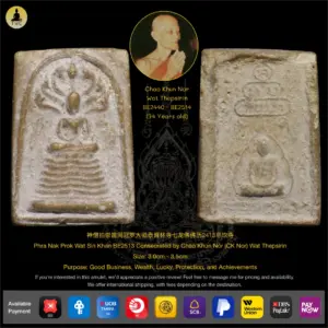 Phra Nak Prok Wat Sin Khan BE2513 Consecrated by Chao Khun Nor (CK Nor) Wat Thepsirin
