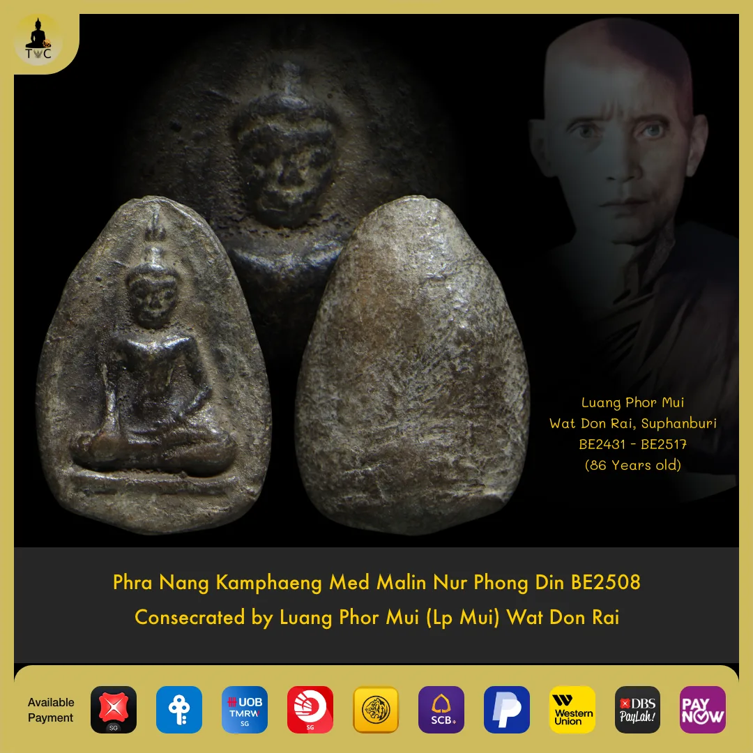 Phra Nang Kamphaeng Med Malin Nur Din BE2508 Wat Nong Rong Lp Mui Wat Don Rai