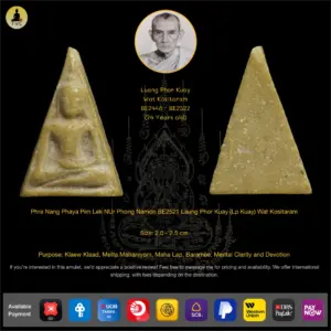 Phra Nang Phaya Pim Lek Nur Phong Namon BE2521 Laung Phor Kuay (Lp Kuay) Wat Kositaram