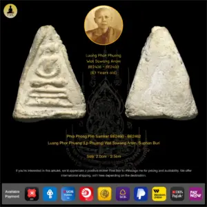 Phra Phong Pim Samlian BE2460 – BE2462  Luang Phor Phueng (Lp Phueng) Wat Sawang Arom, Suphan Buri