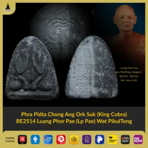 Phra Pidta Chong Ang Ork Suk (King Cobra) BE2514 Luang Phor Pae Wat PikulTong