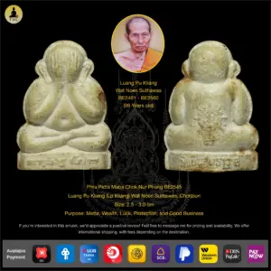 Phra Pidta Maha Chok Nur Phong BE2545 Luang Pu Kliang (Lp Kliang) Wat Noen Suthawas, Chonburi