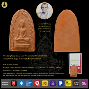 Phra Sang Nang Khang Med Pim Marathan Nur Din BE2500 Luang Phor Kuay (Lp Kuay / 龙婆贵) Wat Kositaram