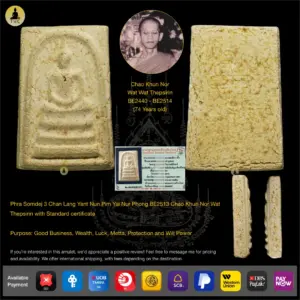 Phra Somdej 3 Chan Lang Yant Nun Pim Yai Nur Phong BE2513 Chao Khun Nor Wat Thepsirin