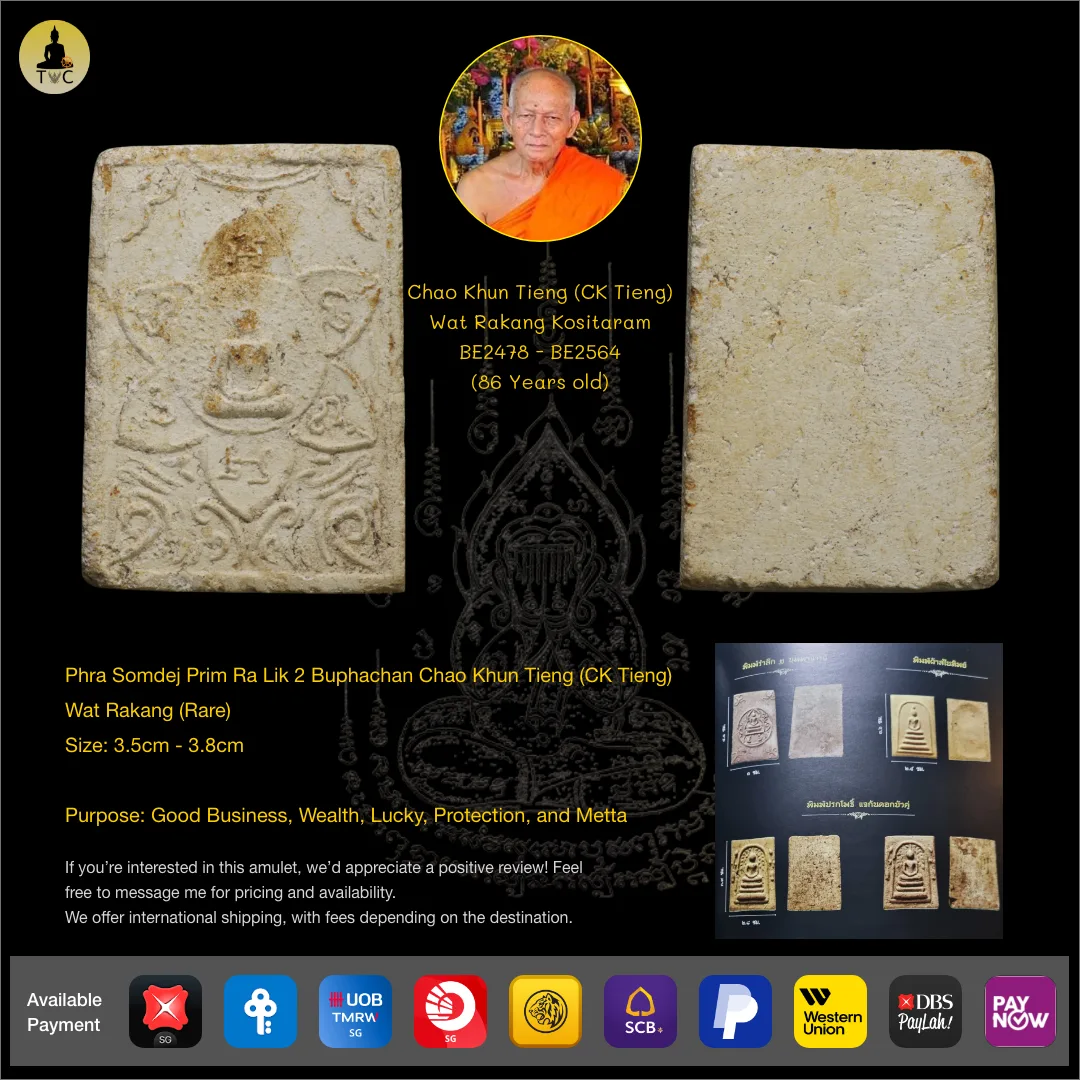 Phra Somdej Pim Phutta Nur Phong Kesorn Est. 2500-2507 Chao Khun Tieng Wat Rakang (Rare)