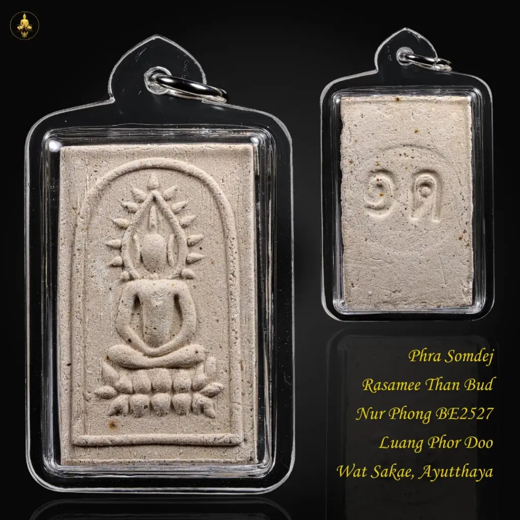 Phra Somdej  Rasamee Than Bua Nur Phong BE2527 Luang Phor Doo Wat Sakae, Ayutthaya Thai amulet