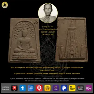 Phra Somdej Roon Yeuan Phuttaya India Nur Phong BE2519 Luang Pu Toh (Lp Toh) Wat Pradoochimplee