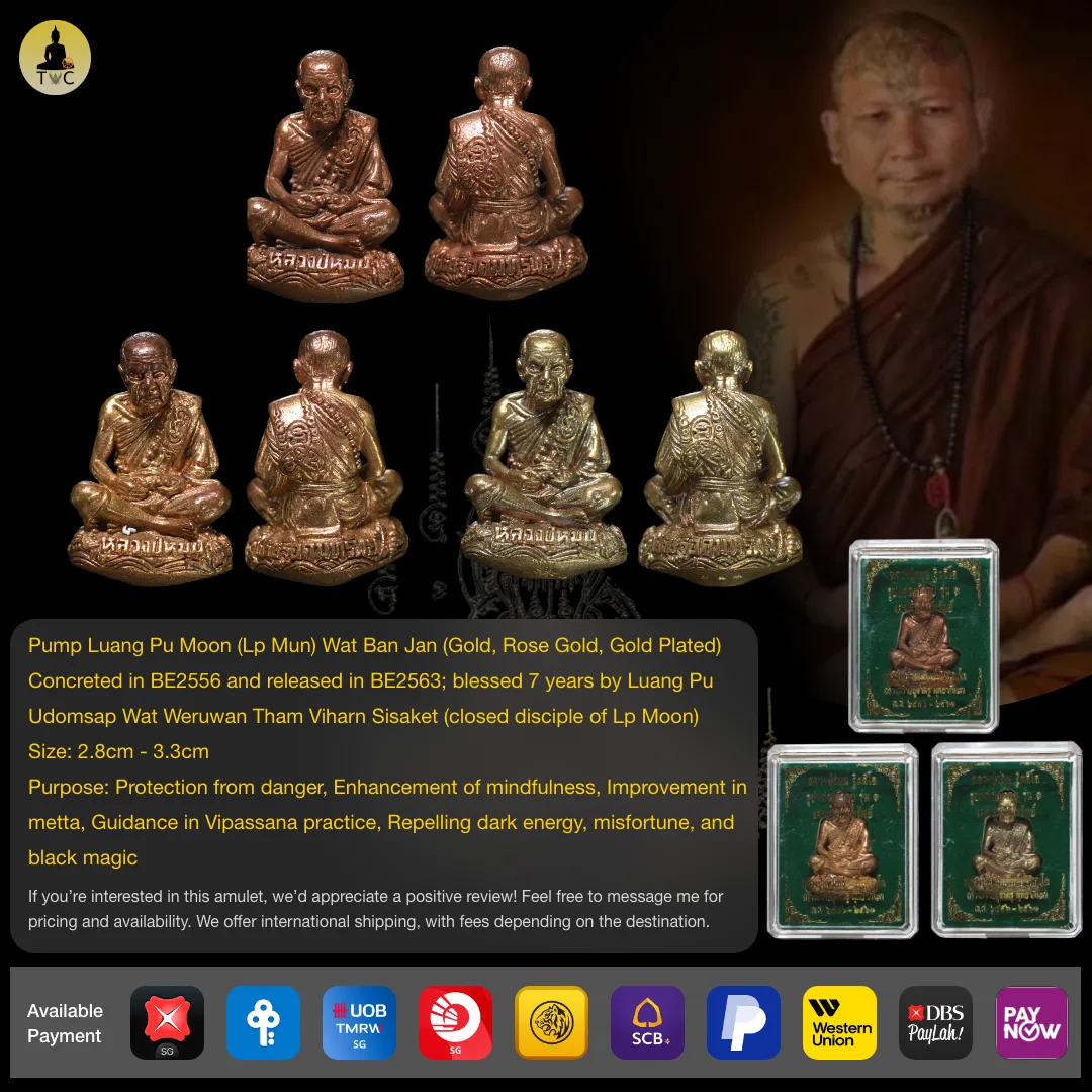Pump Luang Pu Moon Wat Ban Jan Consecrated in BE2556 and released in BE2563( 7 years) by Luang Pu Udomsap Wat Weruwan Tham Viharn Sisaket