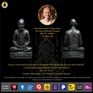 Roop Lor Mae Chee Boonruen Wat Awutwikasitaram Lang Code Nur Rae Ork BE2521  consecrated by Luang Pu Toh (Lp Toh) Wat Pradoochimpee