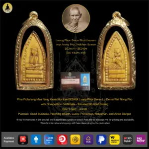 [SOLD] Phra Pidta lang Mae Nang Kwak Nur Kae BE246X Luang Phor Derm (Lp Derm) Wat Nong Pho