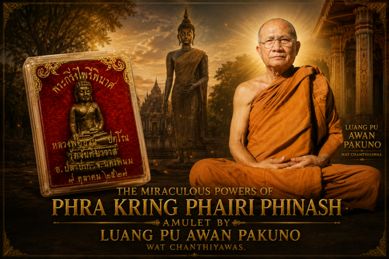 A miraculous powers of Phra Kring Phairi Phinash amulet by Luang Pu Awan Pakuno