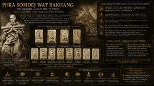 The legendary amulet created by Somdej Phra Phutthacharn (To Phromrangsi), later became the original model for the famous “Phra Somdej Wat Bang Khun Phrom