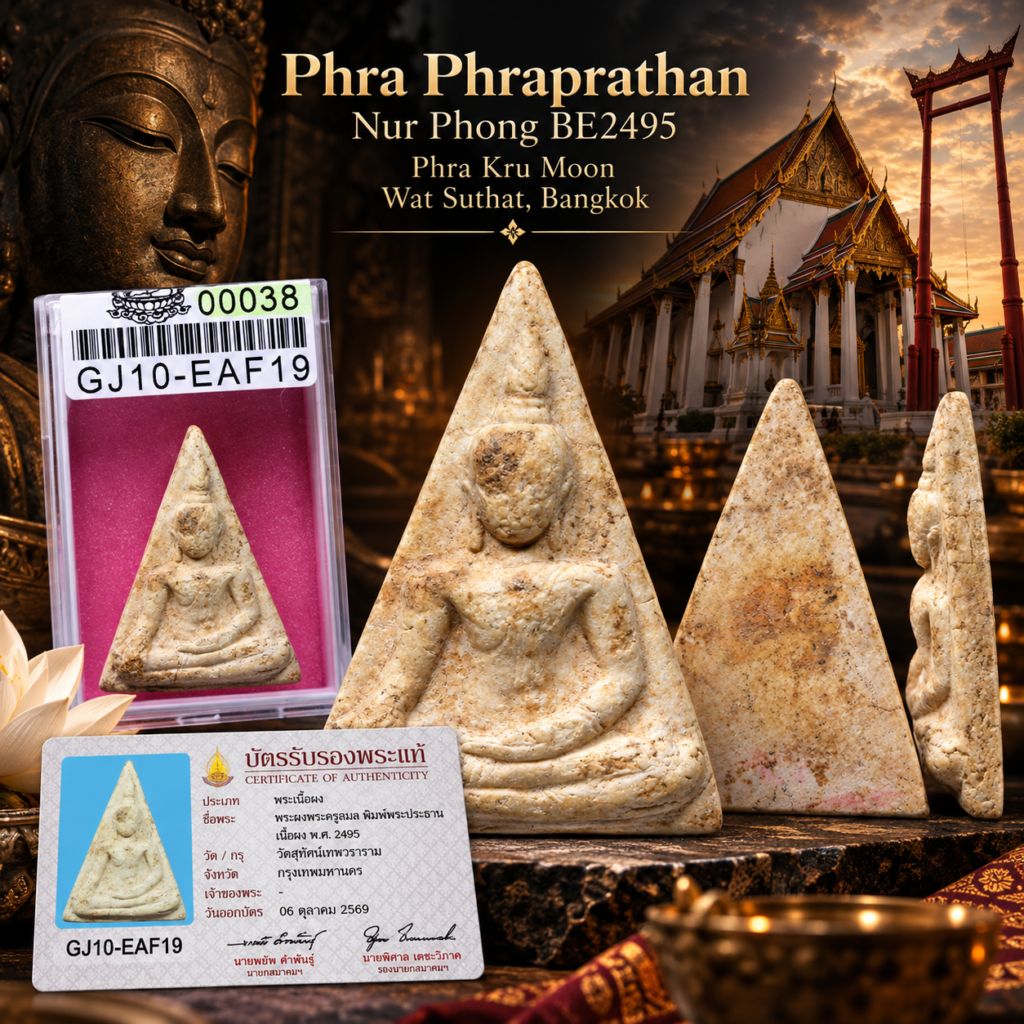 Phra Phraprathan Nur Phong BE2495 Phra Kru Moon Wat Suthat Thai amulet
